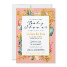 Invitación a Baby Shower de Nautical Beach Seashel