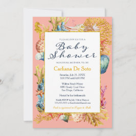 Invitación a Baby Shower de Nautical Beach Seashel