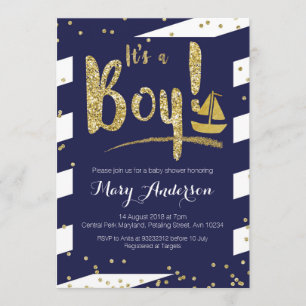 Invitación a Baby Shower de Nautical Boy