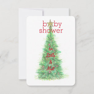 Invitación a baby shower de Navidad - Niña o Niño