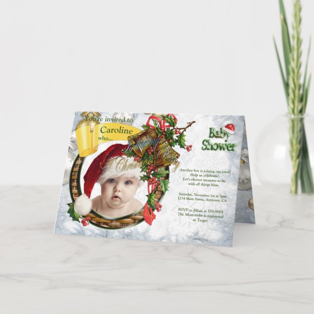 Invitación a Baby Shower de navidades (Anverso)