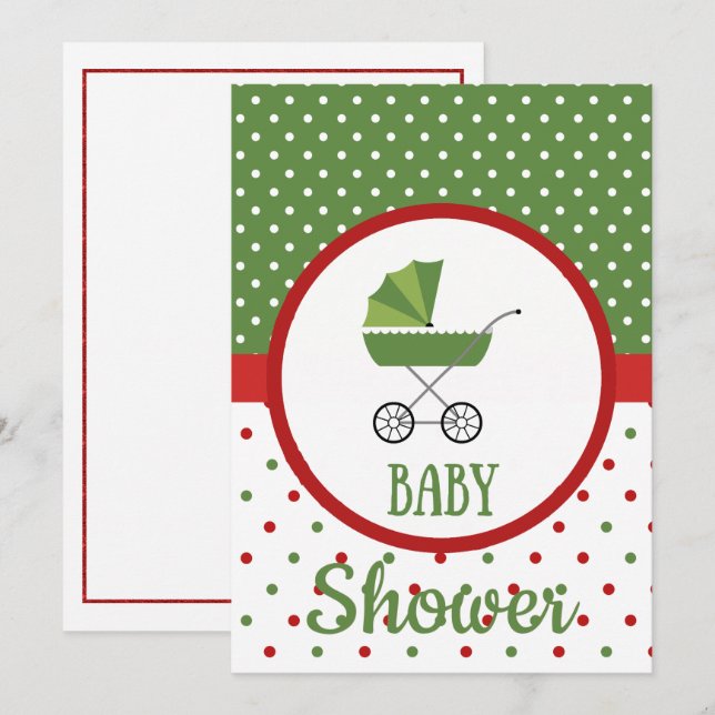 Invitación a Baby Shower de navidades (Anverso / Reverso)