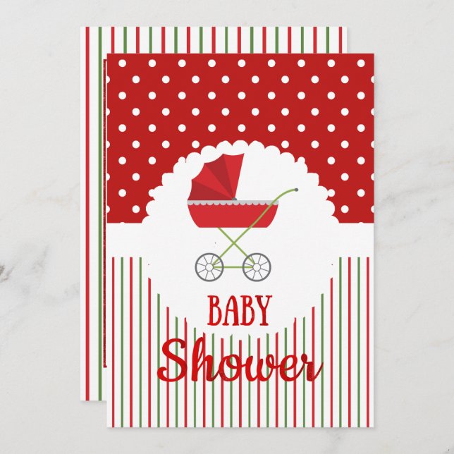 Invitación a Baby Shower de navidades (Anverso / Reverso)