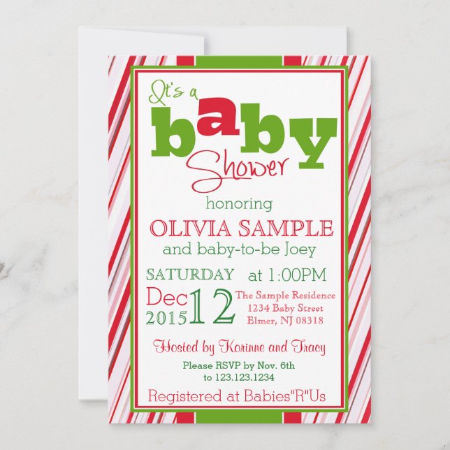 Invitación a Baby Shower de Navidades (Anverso)