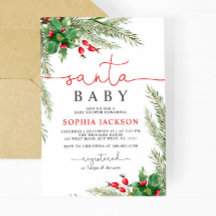 Invitación a Baby Shower de Navidades de bebé de S