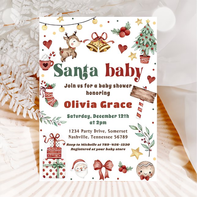Invitación a Baby Shower de Navidades de bebé de S (Subido por el creador)