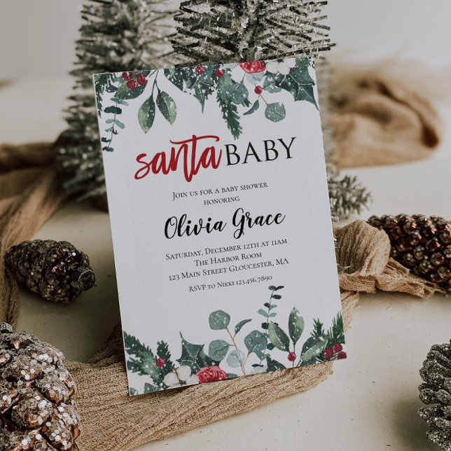Invitación a Baby Shower de Navidades de bebé Sant (Subido por el creador)