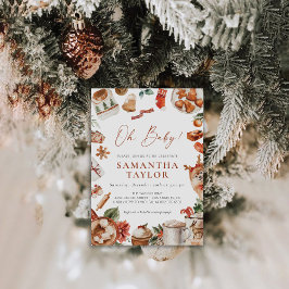 Invitación a Baby Shower de Navidades de invierno