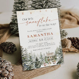 Invitación a Baby Shower de Navidades de invierno