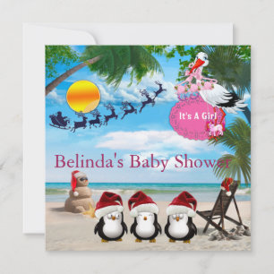 Invitación a Baby Shower de Navidades de verano
