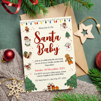 Invitación a Baby Shower de Navidades hábiles