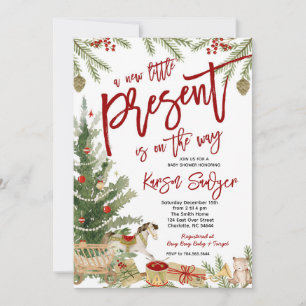Invitación a Baby Shower de navidades, nuevo prese