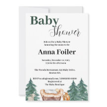 Invitación a Baby Shower de Navidades verdes