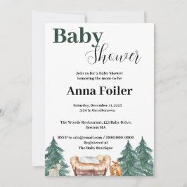 Invitación a Baby Shower de Navidades verdes