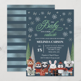 Invitación a Baby Shower de Navidades Woodland