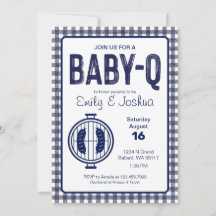 Invitación a Baby Shower de Navy Gingham Plaid