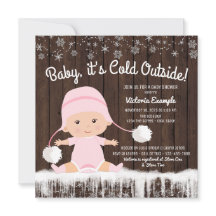 Invitación a baby shower de niña 'Baby its Cold Ou
