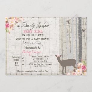 Invitación a baby shower de niña cierva