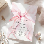 Invitación a baby shower de niña con lazo rosa<br><div class="desc">Invitación a baby shower de niña con lazo rosa</div>