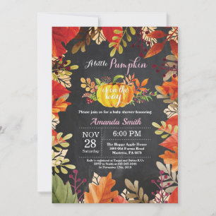 Invitación a Baby Shower de Niña Otoño de Calabaza