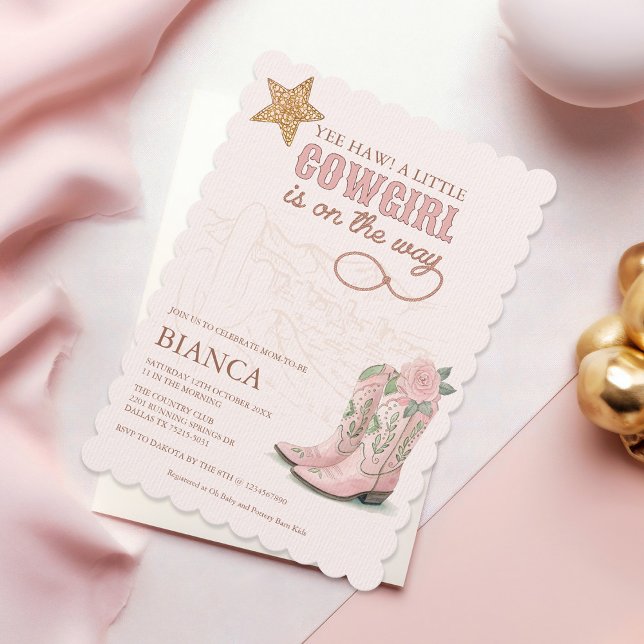 Invitación a Baby Shower de niña pequeña rosa (Subido por el creador)