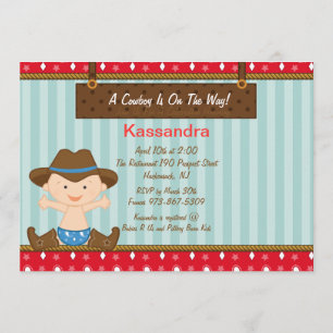 Invitación a Baby Shower de niñito occidental