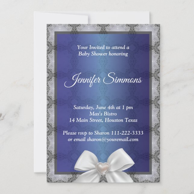 Invitación a baby shower de niño (Anverso)
