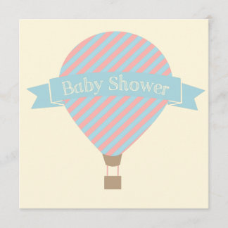 Invitación a Baby Shower de niño/Chica con globo a