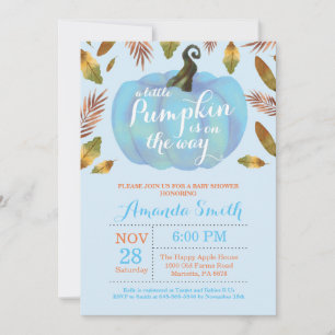 Invitación a baby shower de niño con calabaza de o