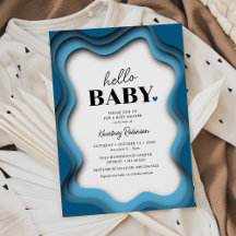 Invitación a Baby Shower de Niño con Estilo Retro 