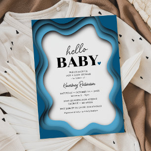 Invitación a Baby Shower de Niño con Estilo Retro