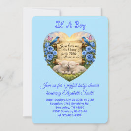 Invitación a Baby Shower de Niño en Azul Suave Es
