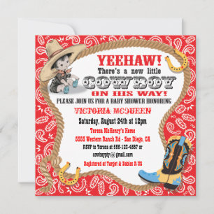 Invitación a Baby Shower de niño pequeño y lindo
