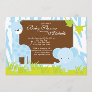 Invitación a Baby Shower de niño Safari de la jung
