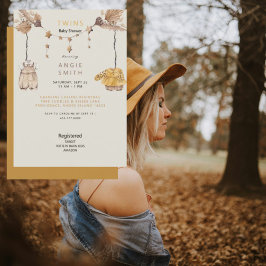 Invitación a Baby Shower de niños y Chicas con gem