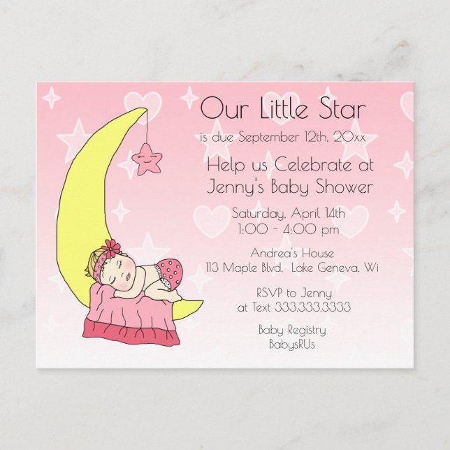 Invitación a Baby Shower de Nuestra Estrella Peque (Anverso)