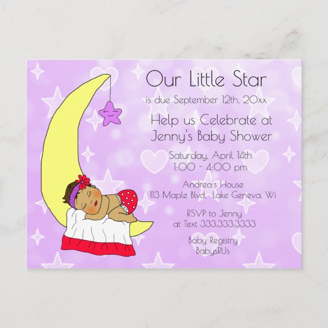 Invitación a Baby Shower de Nuestra Estrella Peque (Anverso)