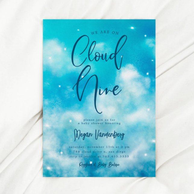 Invitación a Baby Shower de Nueve Boy Cloud (Subido por el creador)