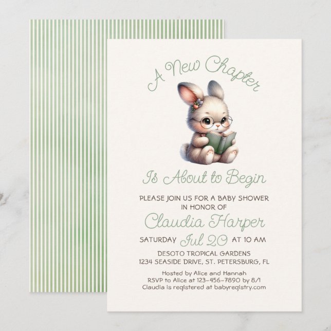 Invitación a Baby Shower de nuevo capítulo (Anverso / Reverso)