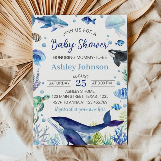 Invitación a Baby Shower de Ocean Animal Boy (Subido por el creador)