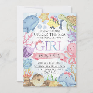 Invitación a Baby Shower de Ocean Under Sea Chica