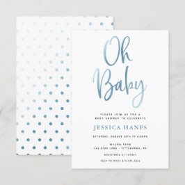 Invitación a Baby Shower de Oh Baby Blue Relieve m