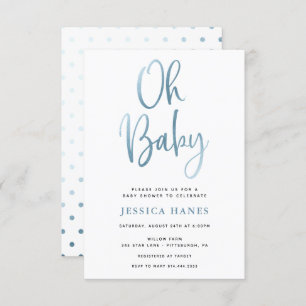 Invitación a Baby Shower de Oh Baby Blue Relieve m