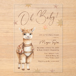 Invitación a Baby Shower de Oh Baby Cute Llama Boh