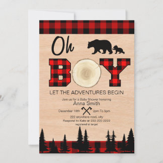 Invitación a Baby Shower de Oh Boy Lumberjack