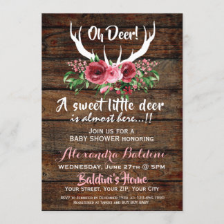 Invitación a Baby Shower de Oh Deer