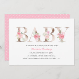Invitación a Baby Shower de oro Rosa