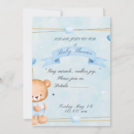 Invitación a Baby Shower de Osito de Peluche