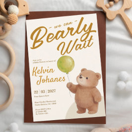 Invitación a baby shower de osito de peluche con g