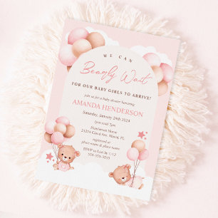 Invitación a Baby Shower de Osito de Peluche para 